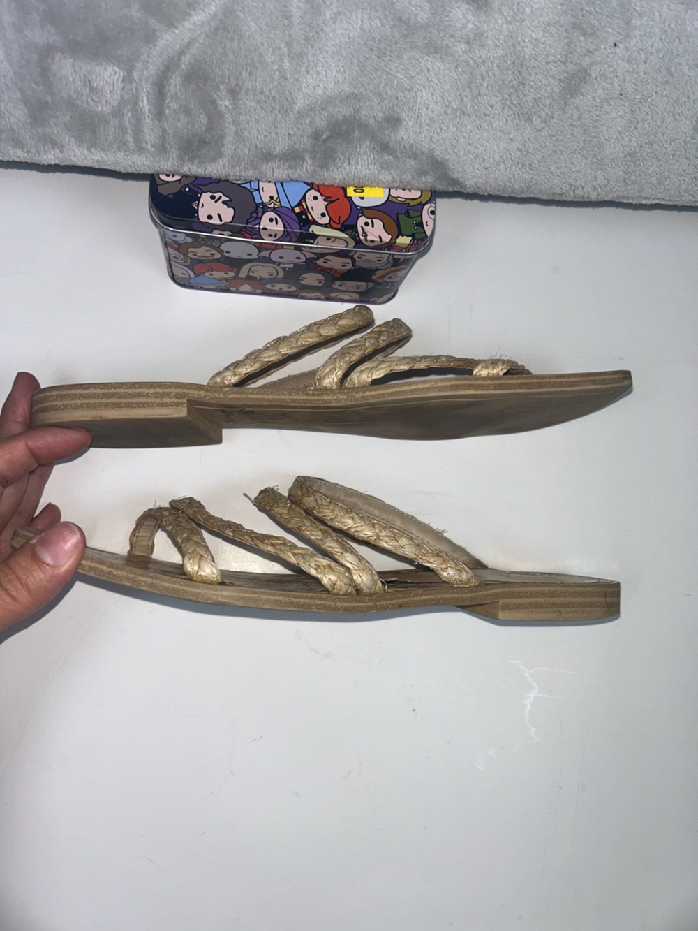 Dolce Vita Braided Snake-Print Slide Sandals in Beige and Tan - Picture 3 of 8